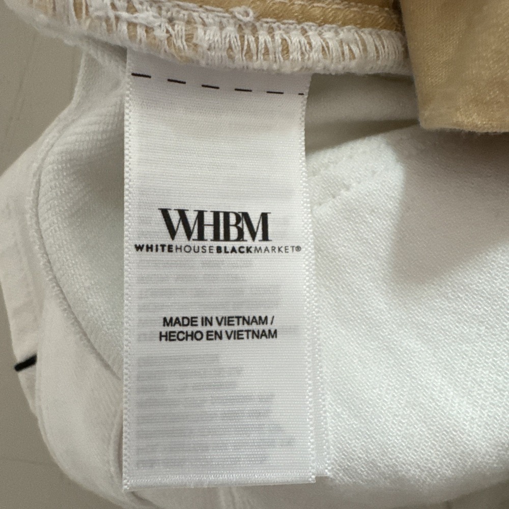 White House Black Market Contrast Seam Wide Leg Jeans Womens 6 Long 30x32 Flare - Picture 9 of 12
